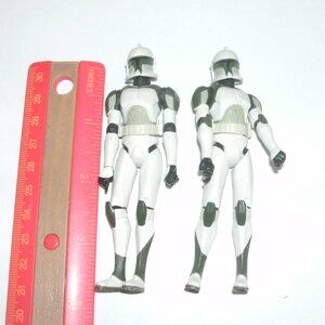 SET of TWO Star Wars 2009 CLONE TROOPER Anti-Hailfire Droid 3.75" Figure Hasbro